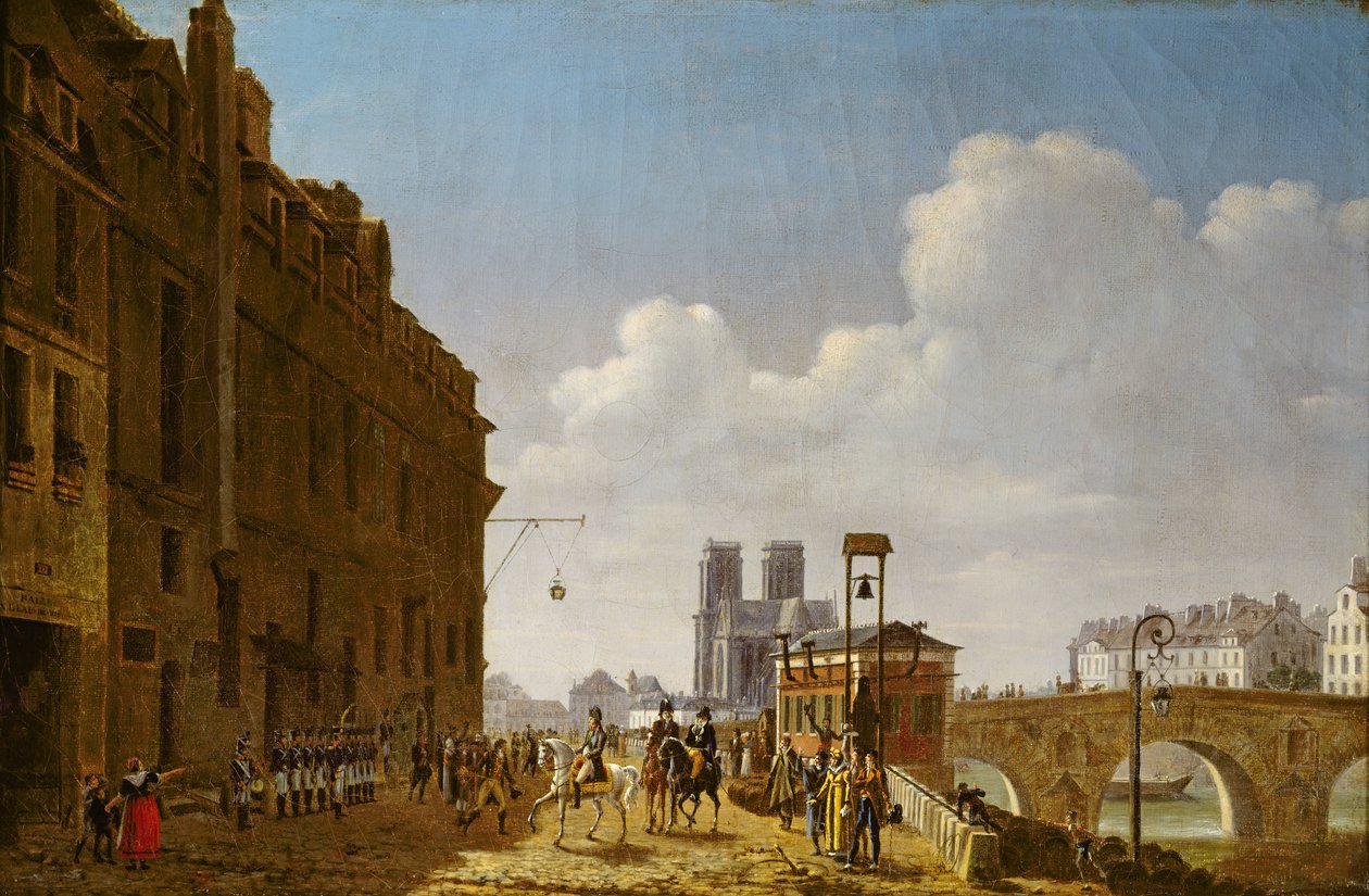 O Imperador Napoleão visitando o mercado de aguardente no Quai Bercy em 8 de fevereiro de 1811, 1811 de Etienne Bouhot