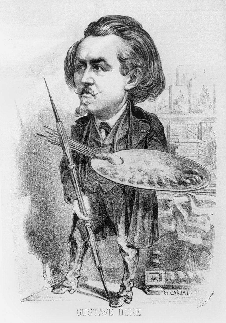 Gustave Dore (1832-83), caricatura de &39;The Boulevard&39;, 1863 de Etienne Carjat
