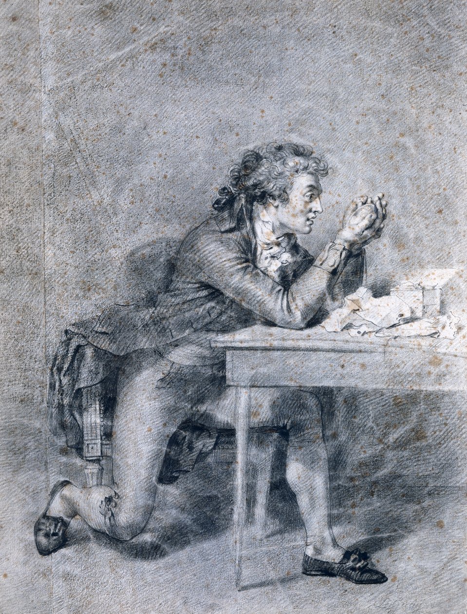 François Buzot (1760-94) contemplando uma miniatura de retrato de Madame Roland (1754-93) de Etienne Charles Leguay