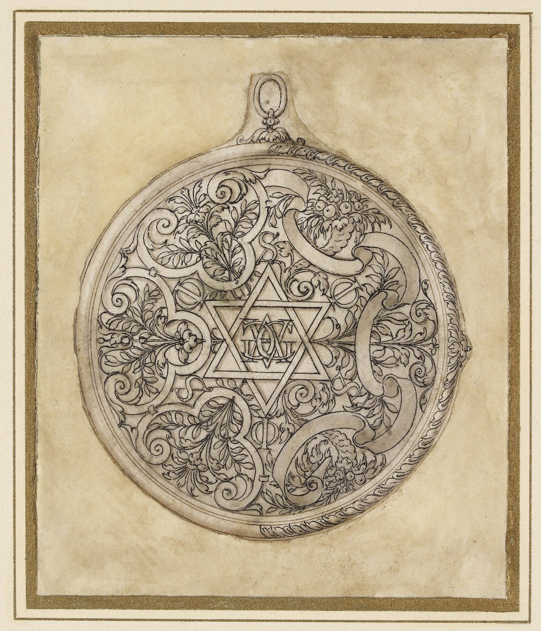 Design para um pingente circular do século XVI de Etienne Delaune