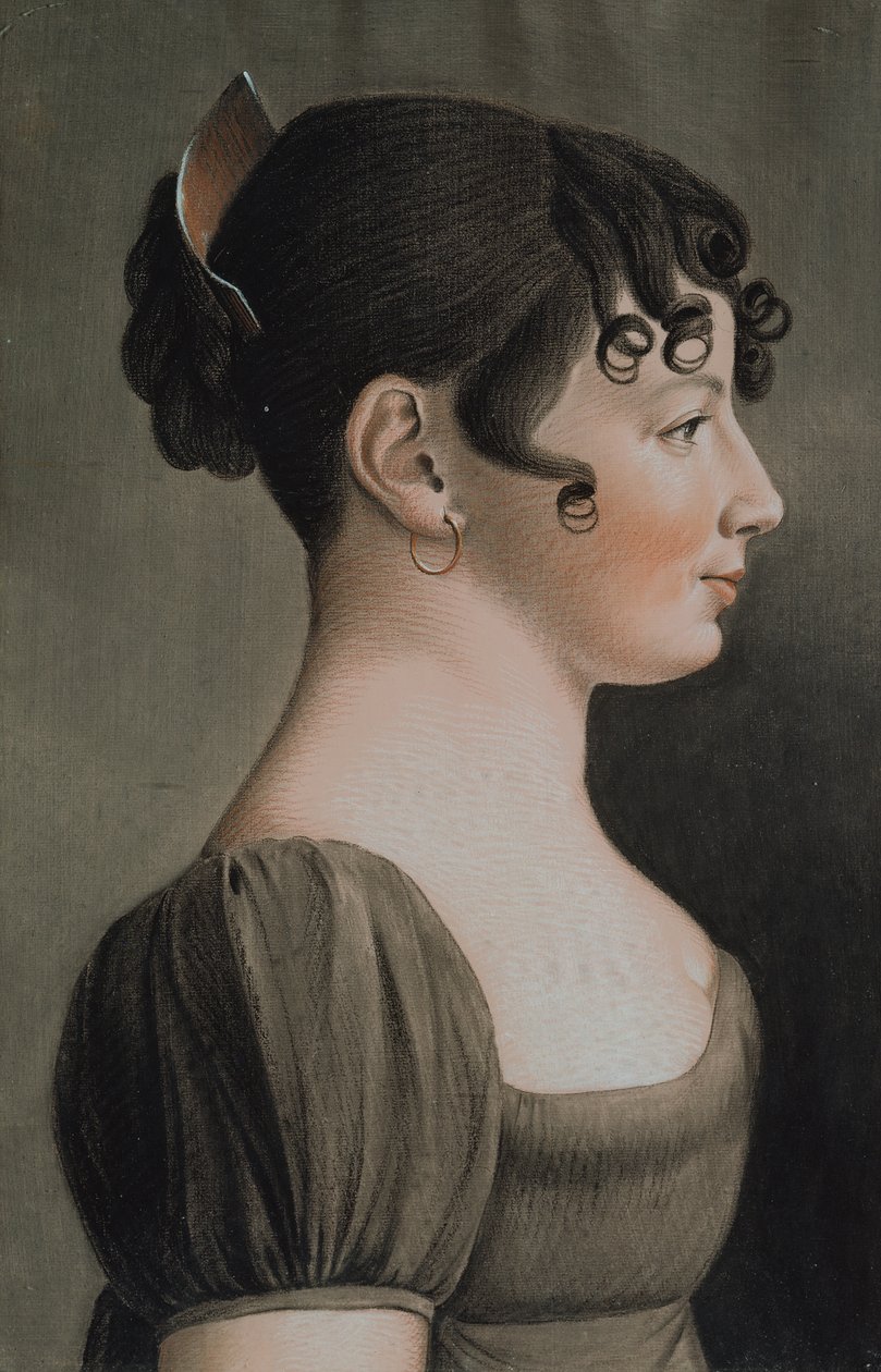 Retrato de uma jovem garota (pastel em papel) de Etienne Esperance Bouchardy