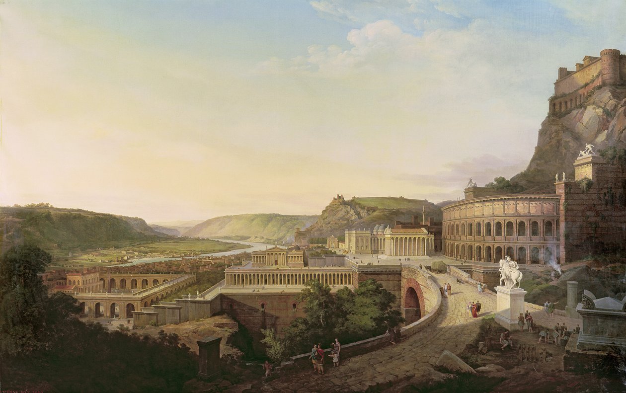 Vista de Viena em tempos romanos, 1860 de Etienne Rey