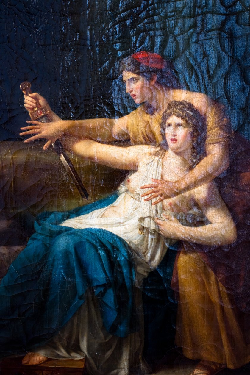 Oenone impede Phaedra de se suicidar de Etienne-Barthelemy Garnier