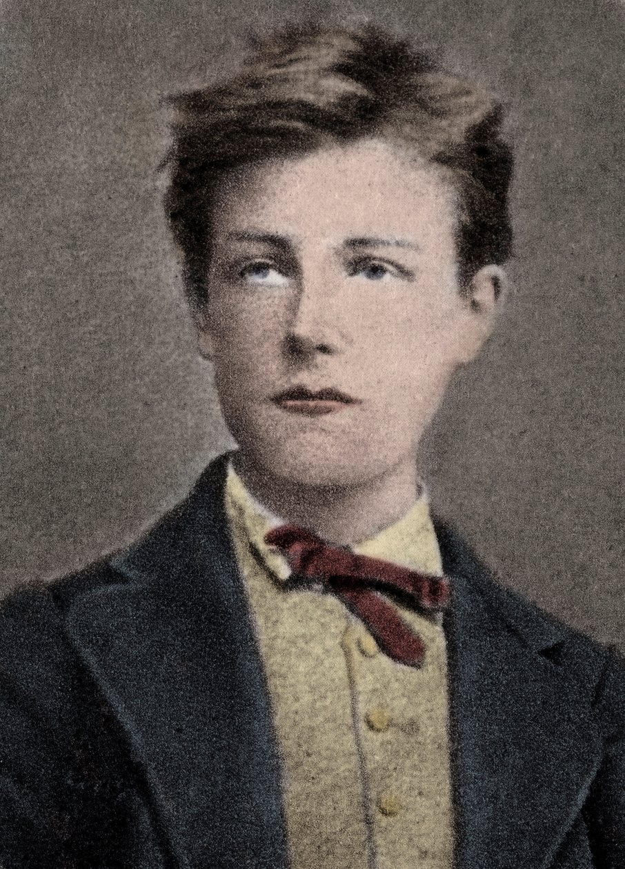 Arthur Rimbaud, poeta e aventureiro francês - Retrato de Arthur Rimbaud (1859 - 1891) tem 17 anos de idade. Fotografia de Carjat. de Etienne (after) Carjat