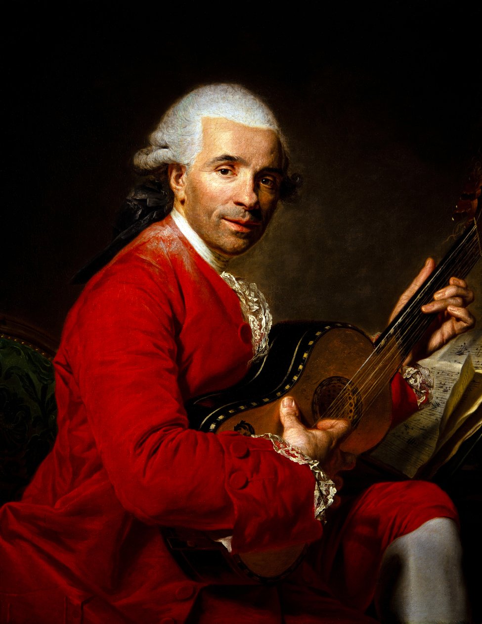Retrato de um homem com uma guitarra de Etienne Aubry