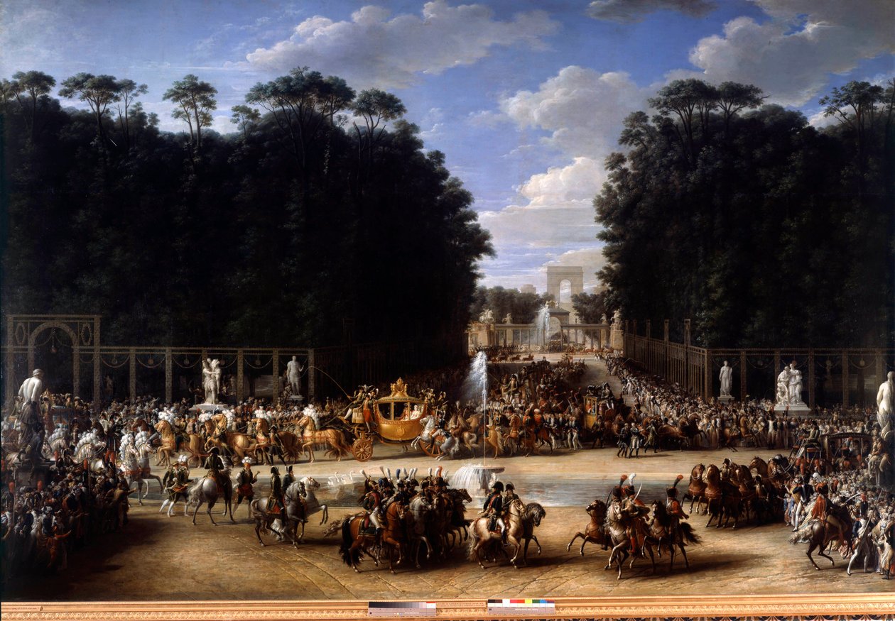 Napoleão e Marie Louise entraram no Jardim das Tuileries (2 de abril de Etienne Barthelemy Garnier