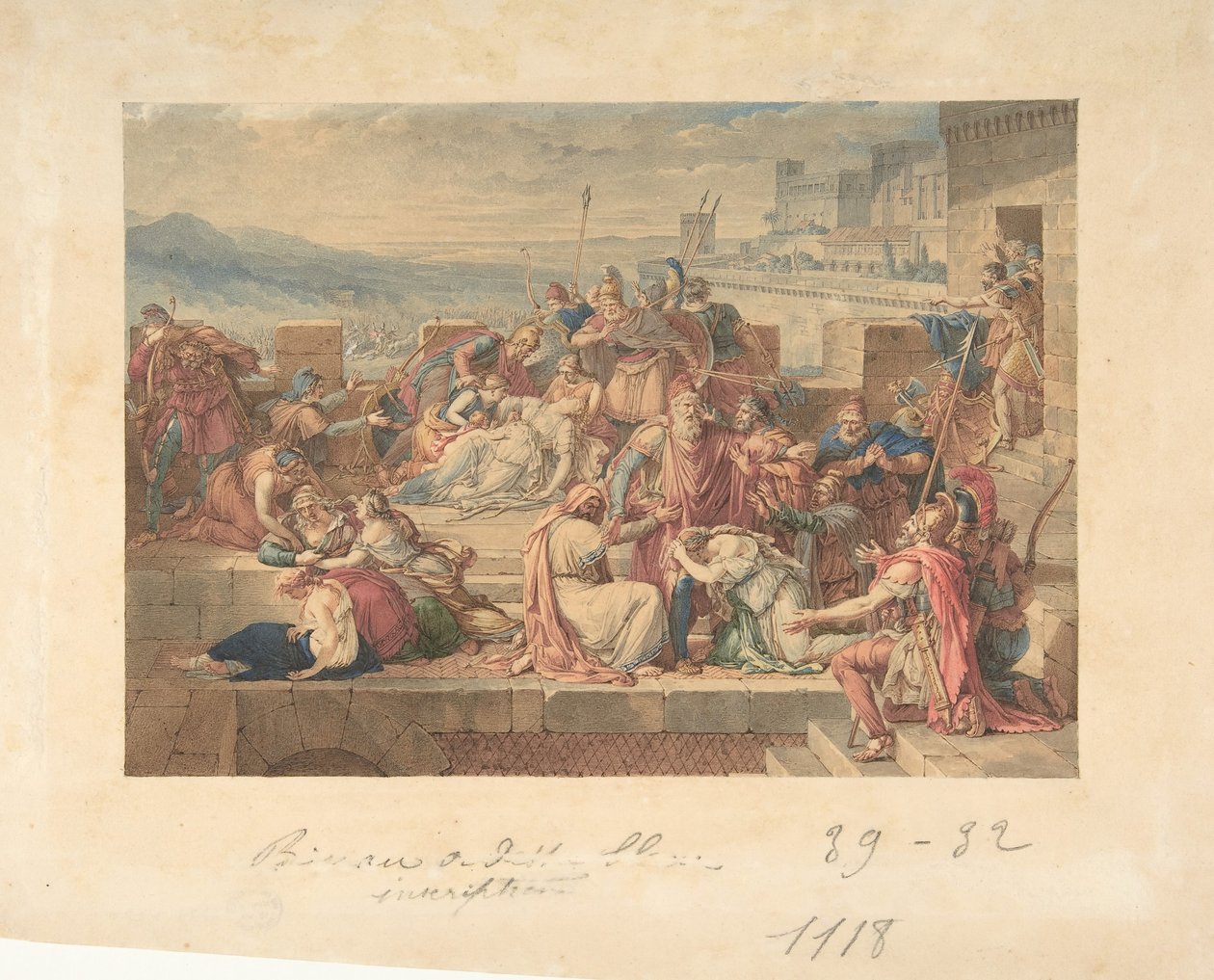 Príamo e sua família lamentando a morte de Heitor, s.d.. de Etienne Barthelemy Garnier