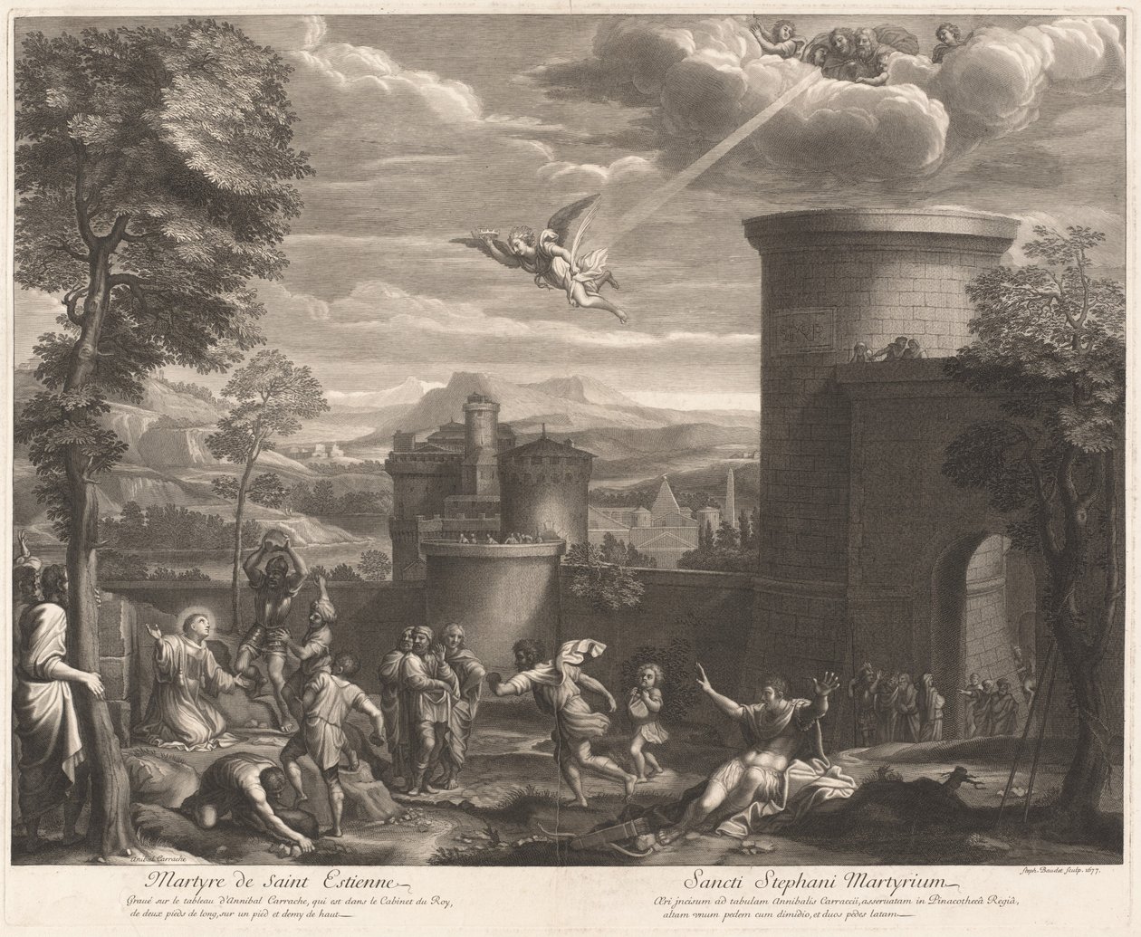 Martírio de Saint Estienne (O Martírio de São Sebastião) de Etienne Baudet, after Annibale Carracci