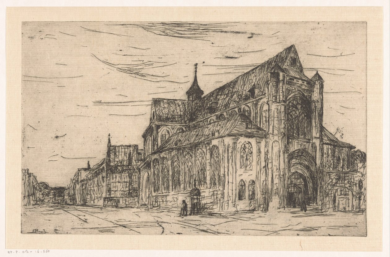 Vista de uma igreja de Etienne Bosch (signed by artist)