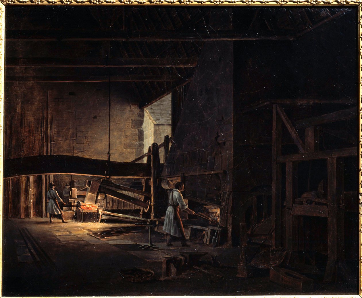 As forjas em Chatillon sur Seine (Chatillon-sur-Seine) Pintura de Etienne Bouhot (1780-1862) 1823 Montbard, Musee des Forges de Breffan de Etienne Bouhot