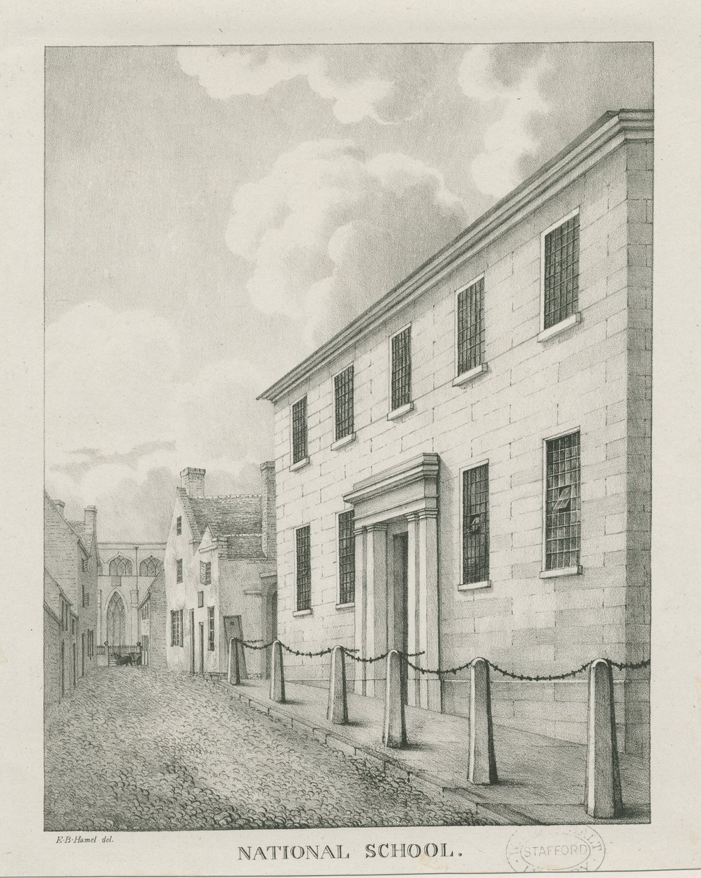 Tamworth - Escola Nacional: litografia, nd [1796-1865] (impressão) de Etienne Bruno Hamel
