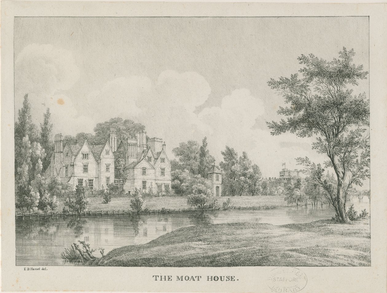 Tamworth - The Moat House: zincograph, nd [1796-1865] de Etienne Bruno Hamel