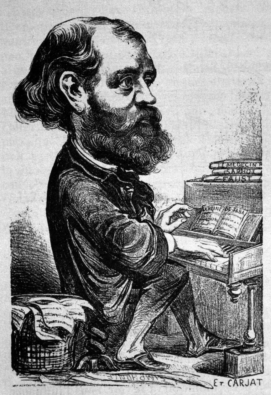Charles Gounod (1818 - 1893), compositor francês, Caricatura de Etienne Carjat. de Etienne Carjat
