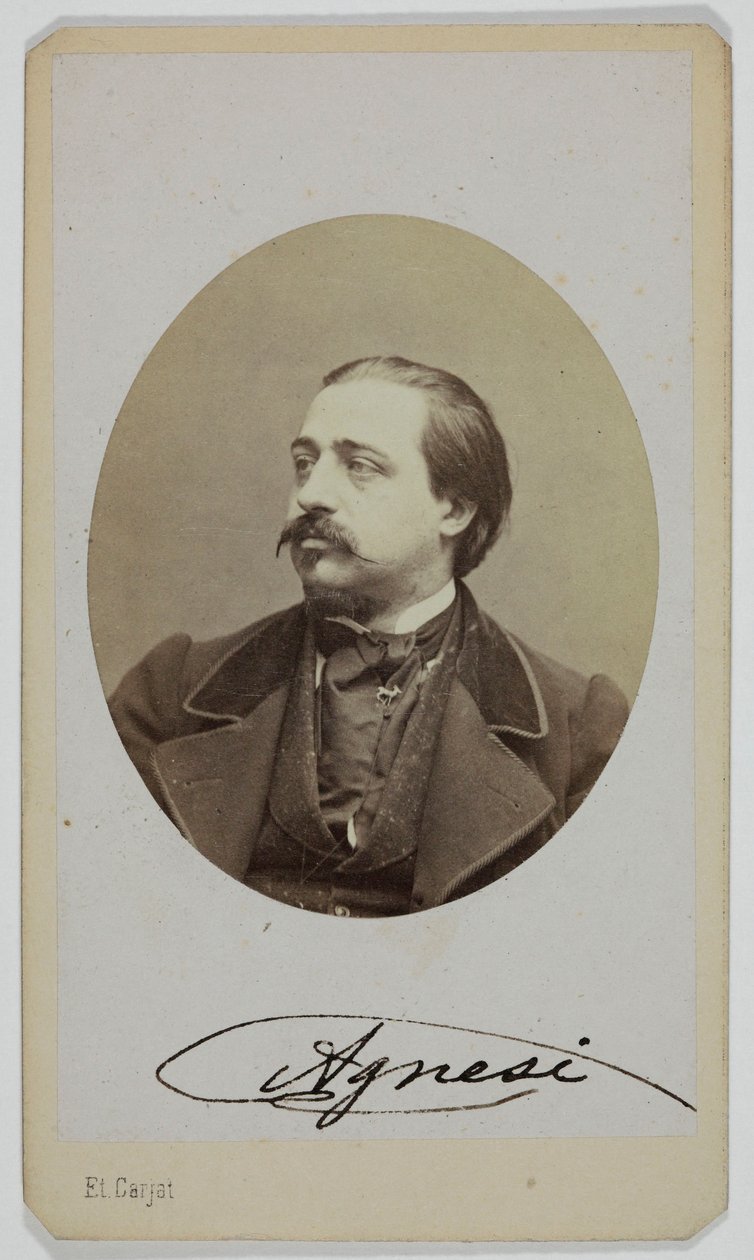 Retrato de Luigi Agnesi, 1833-1875, cantor lírico de Etienne Carjat