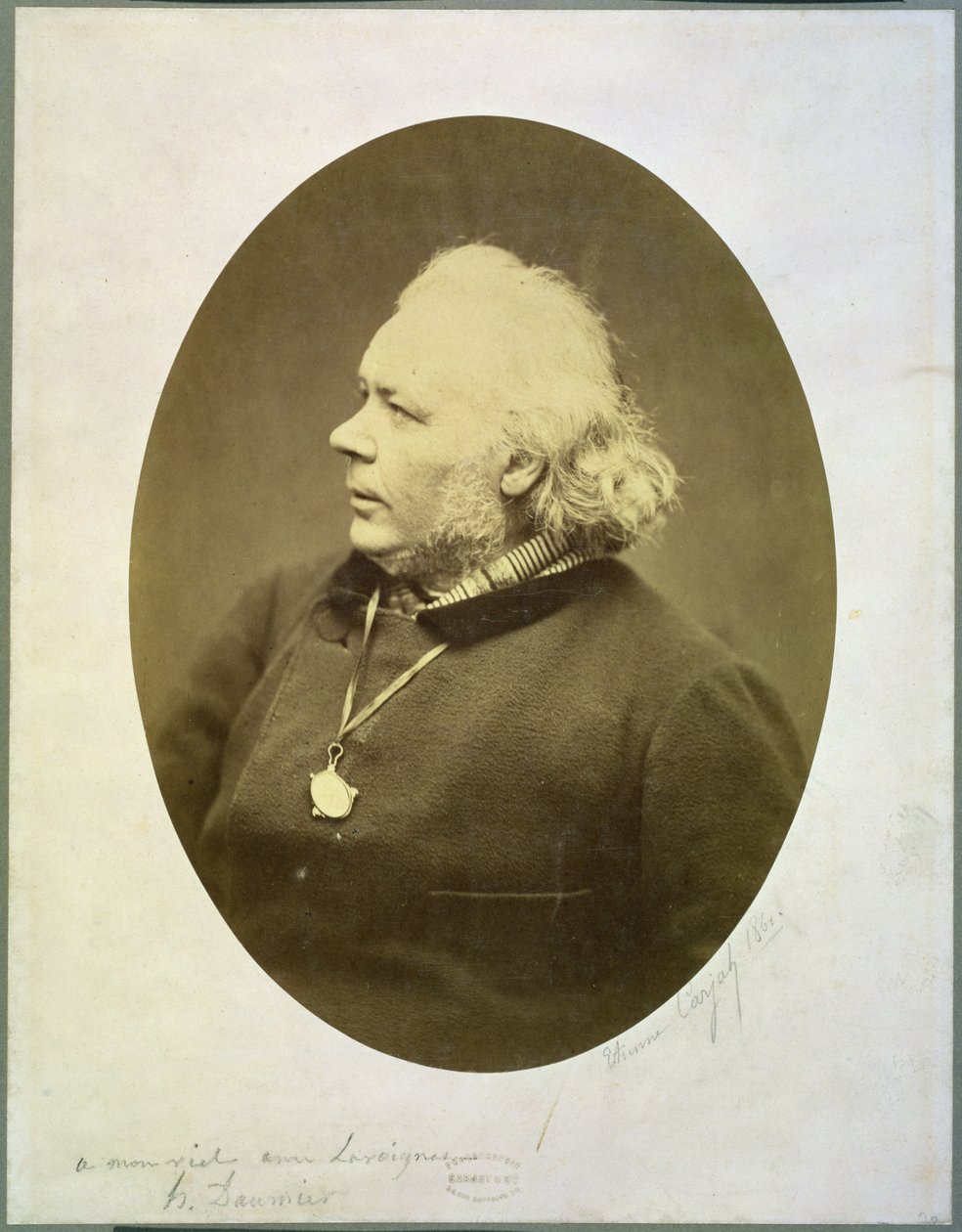 Retrato de Honore Daumier (1808-79) 1861 (albumen print) de Etienne Carjat