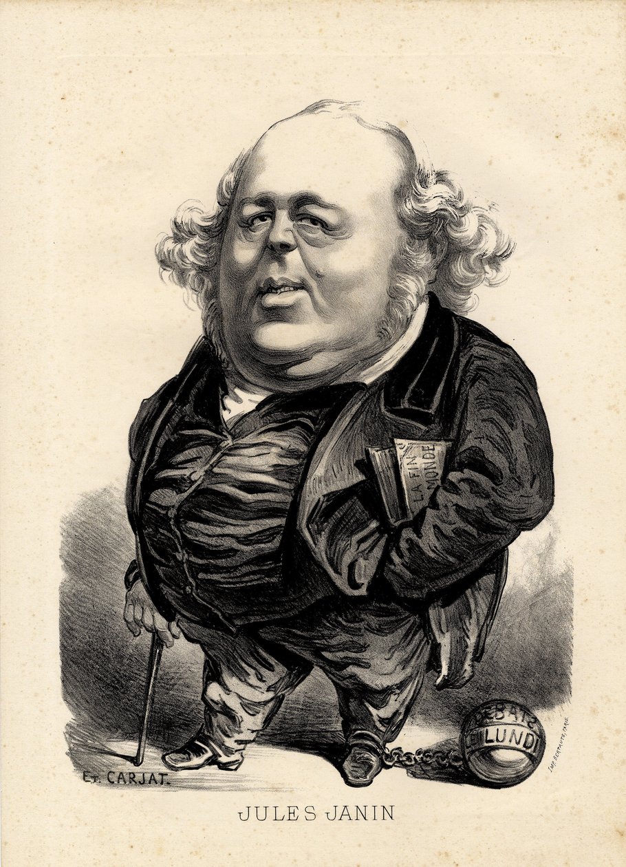 Folha voadora - Ilustração de Etienne Carjat (1826-1906): Janin Jules (1804-1874) de Etienne Carjat