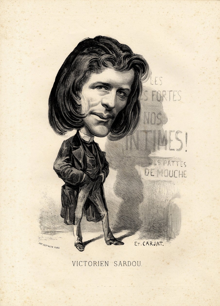 Folha voadora - Ilustração de Etienne Carjat (1826-1906): Litteratura - Sardinha vitoriana (1831-1908) de Etienne Carjat