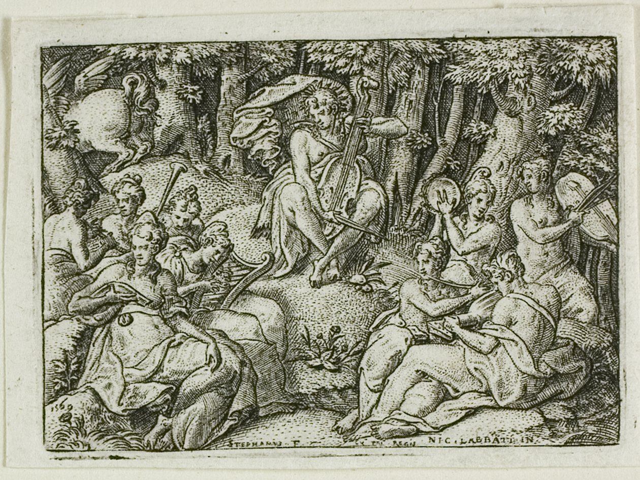Apolo e as Musas de Etienne Delaune