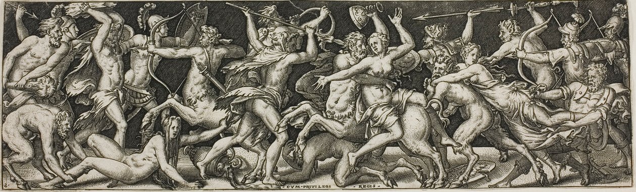 Combate de Centauros e Lapiths de Etienne Delaune