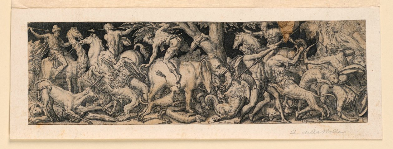 Caça aos Animais Selvagens (friso) de Etienne Delaune