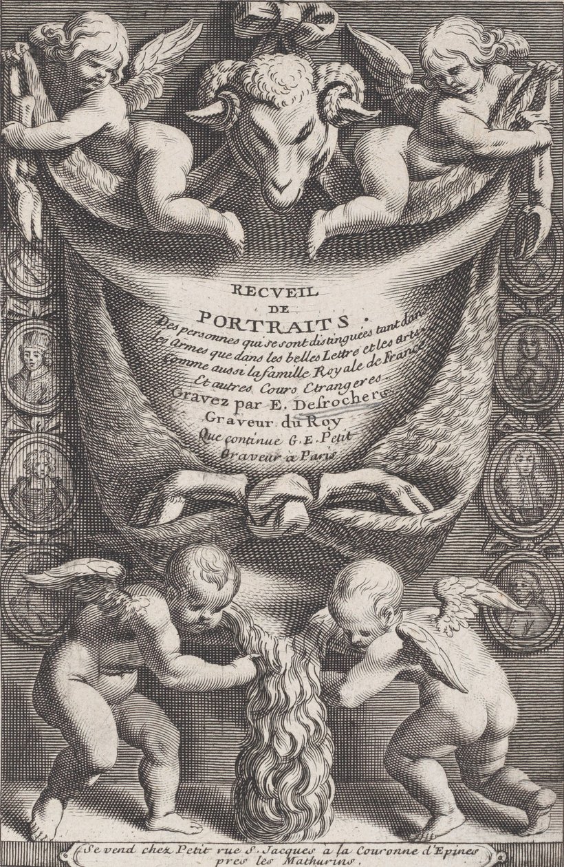 Frontispício da Coleção de Retratos, 1714-41. de Etienne Desrochers