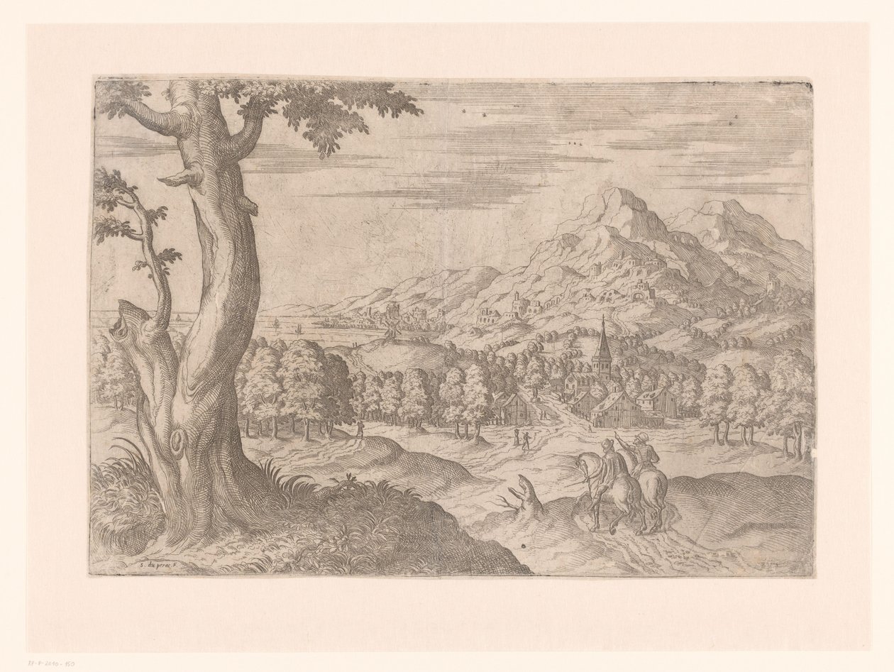 Paisagem com dois cavaleiros de Etienne Duperac