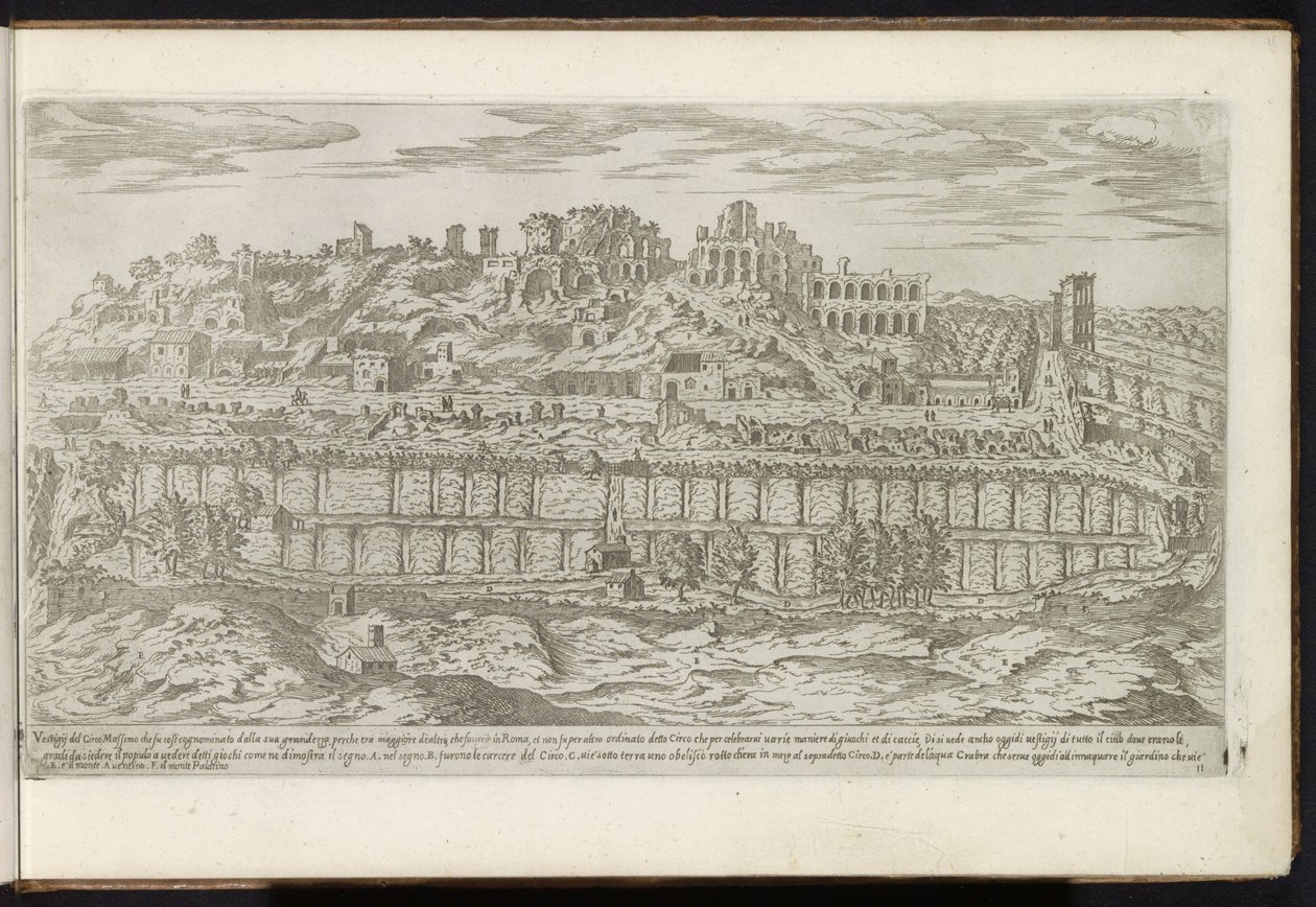 Monte Palatino e o Circus Maximus em Roma Edifícios antigos (título da série) I vestigi dell