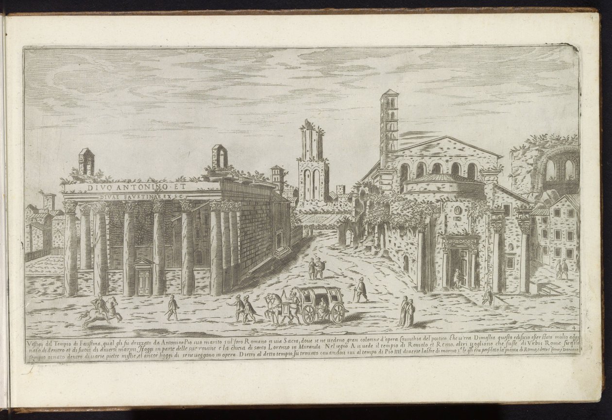 Ruínas do Templo de Antonino e Faustina e o Templo de Rômulo no Fórum Romano Edifícios antigos (título da série) I vestigi dell