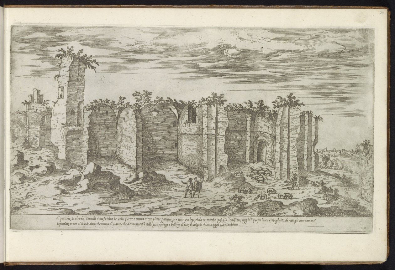 Ruínas das Termas de Caracalla em Roma Edifícios antigos (título da série) I vestigi dell