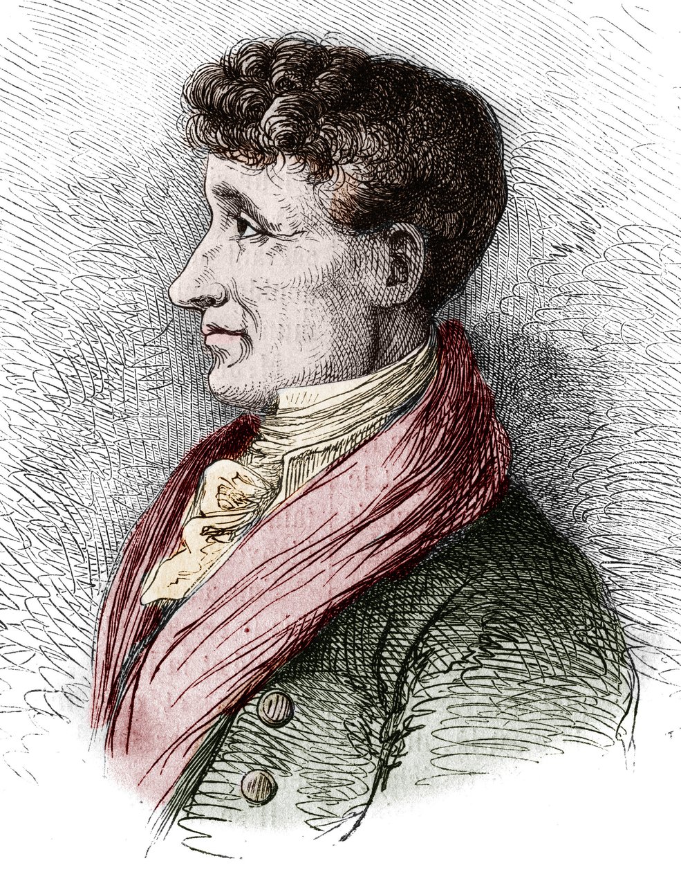 Retrato de Joseph Joubert (1754-1824), escritor francês. Gravura de Bocour em "Le Magasin pitoresco" (Le Magasin pitoresco) de Etienne Gabriel Bocourt