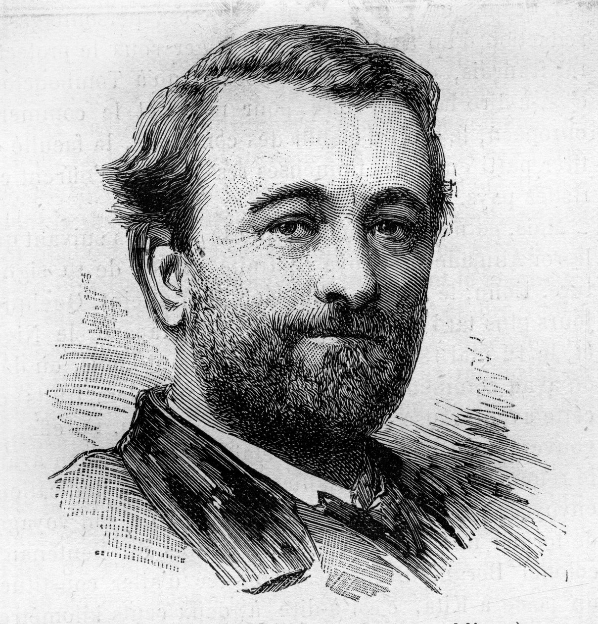 Retrato de Paul Bert (1833-1886), fisiologista e político francês. Gravura de Bocour em "Le Monde Illustré" n°1287 de 26 de novembro de Etienne Gabriel Bocourt