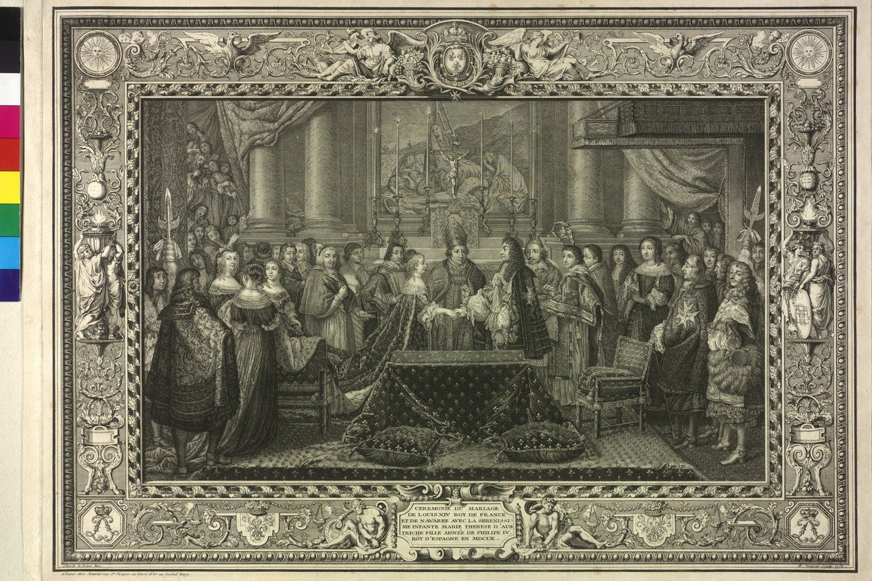 Casamento do Rei Lewis XIV com Maria Theresia da Áustria de Étienne Jeaurat
