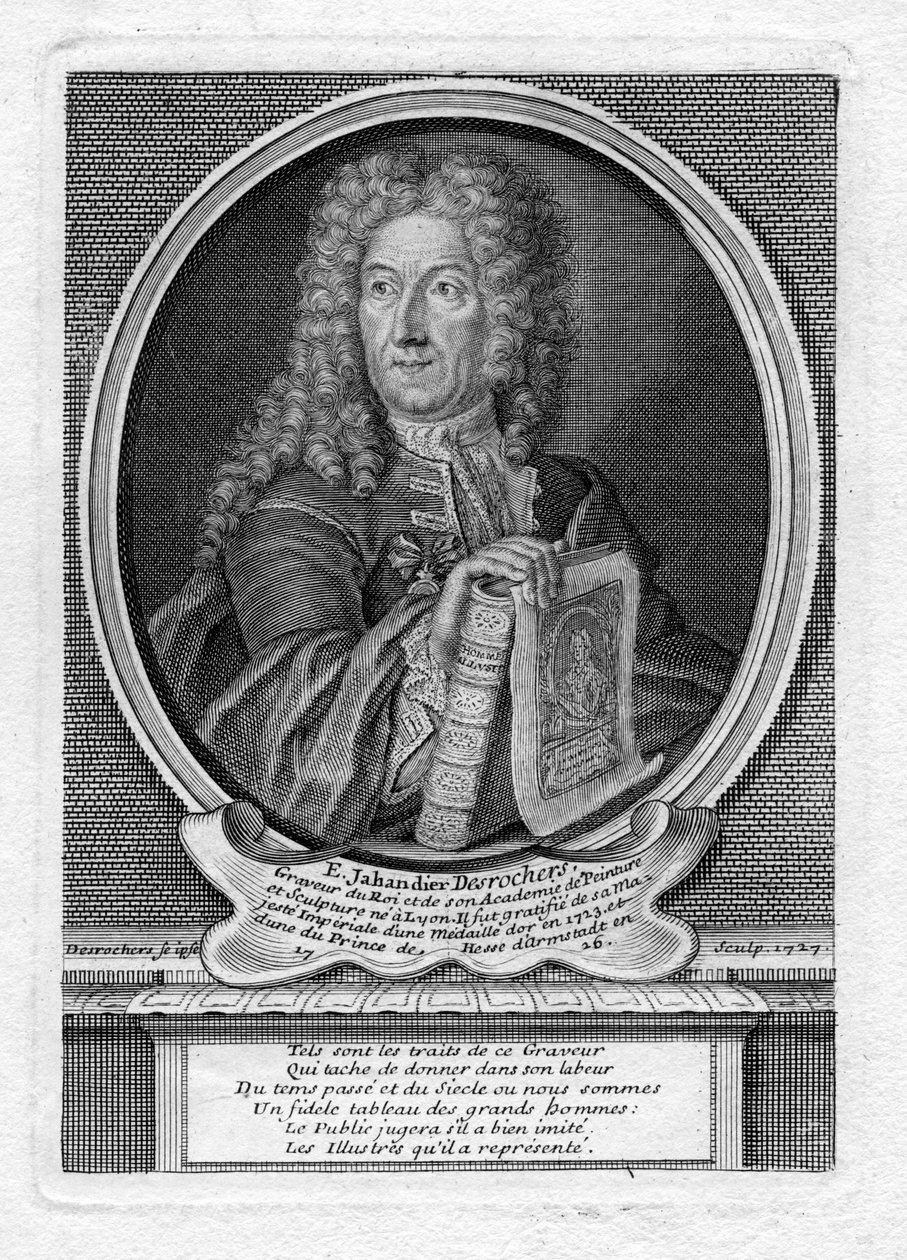 Autorretrato gravado de Etienne Jehandier Desrochers