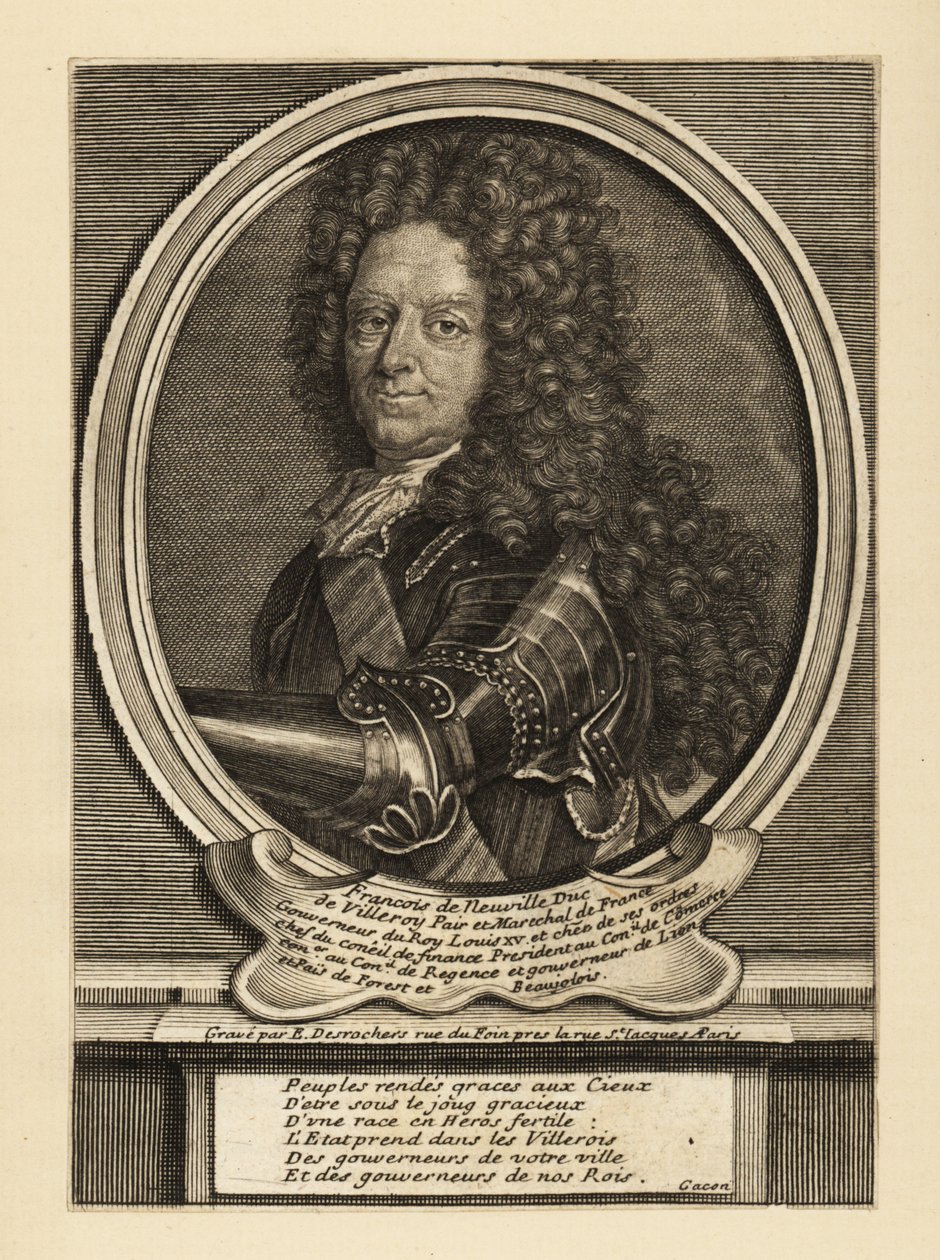 François de Neufville, 2º Duque de Villeroy, soldado francês de Etienne Jehandier Desrochers