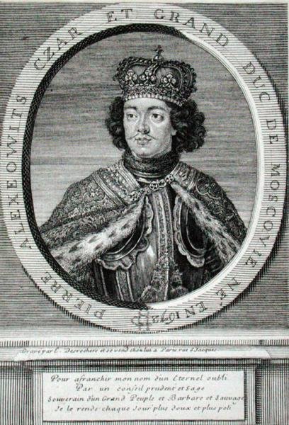 Pedro I (1672-1725) (gravura) de Etienne Jehandier Desrochers