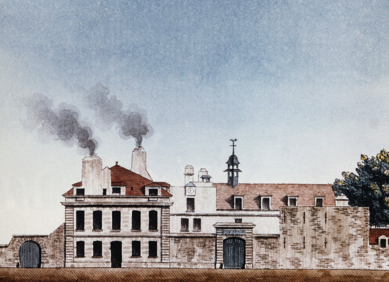 Hospital Necker em 1818 - vinheta gravada por J.E. Thierry, Arquivos de Assistência Pública de Etienne Jules Thierry