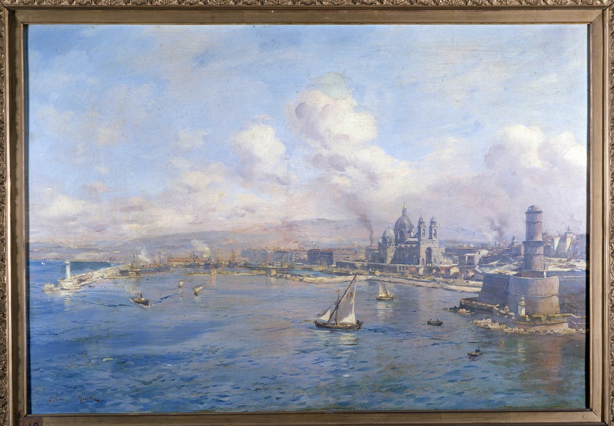 A bacia de Joliette e os novos portos em Marselha Pintura de Etienne Martin (1856-1945). Academia de Marselha de Etienne Philippe Martin