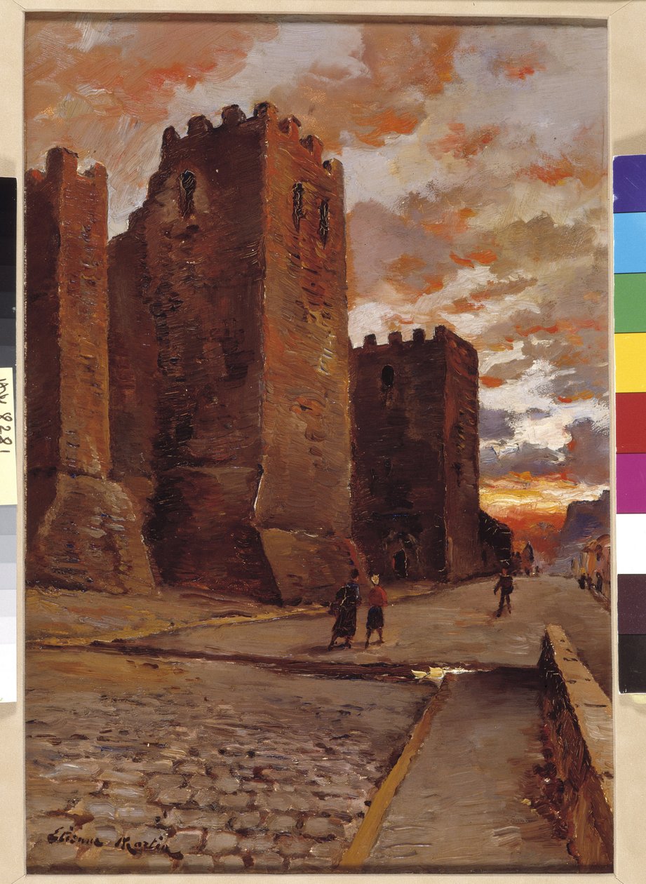 Vista da abadia de São Victor em Marselha (pintura) de Etienne Philippe Martin