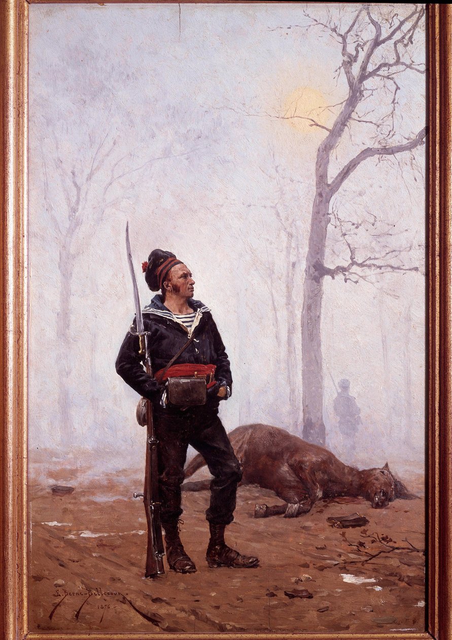 Soldado da Infantaria Marinha em 1876 Pintura de Etienne Berne Bellecour (1838-1910) de Etienne Prosper Berne Bellecour
