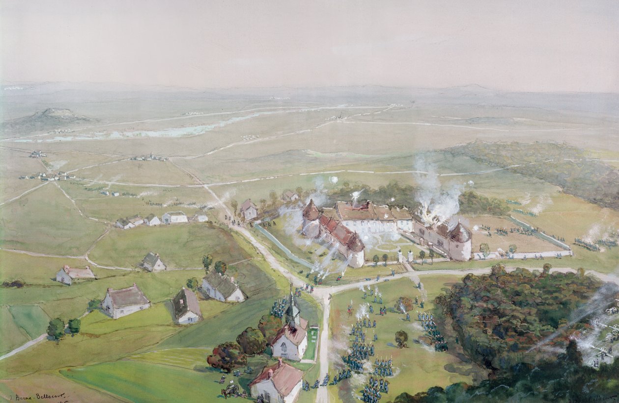 A reconquista do Chateau de Mondement pelo exército francês em 9 de setembro de 1914, durante a primeira batalha do Marne, 1915 de Etienne Prosper Berne Bellecour