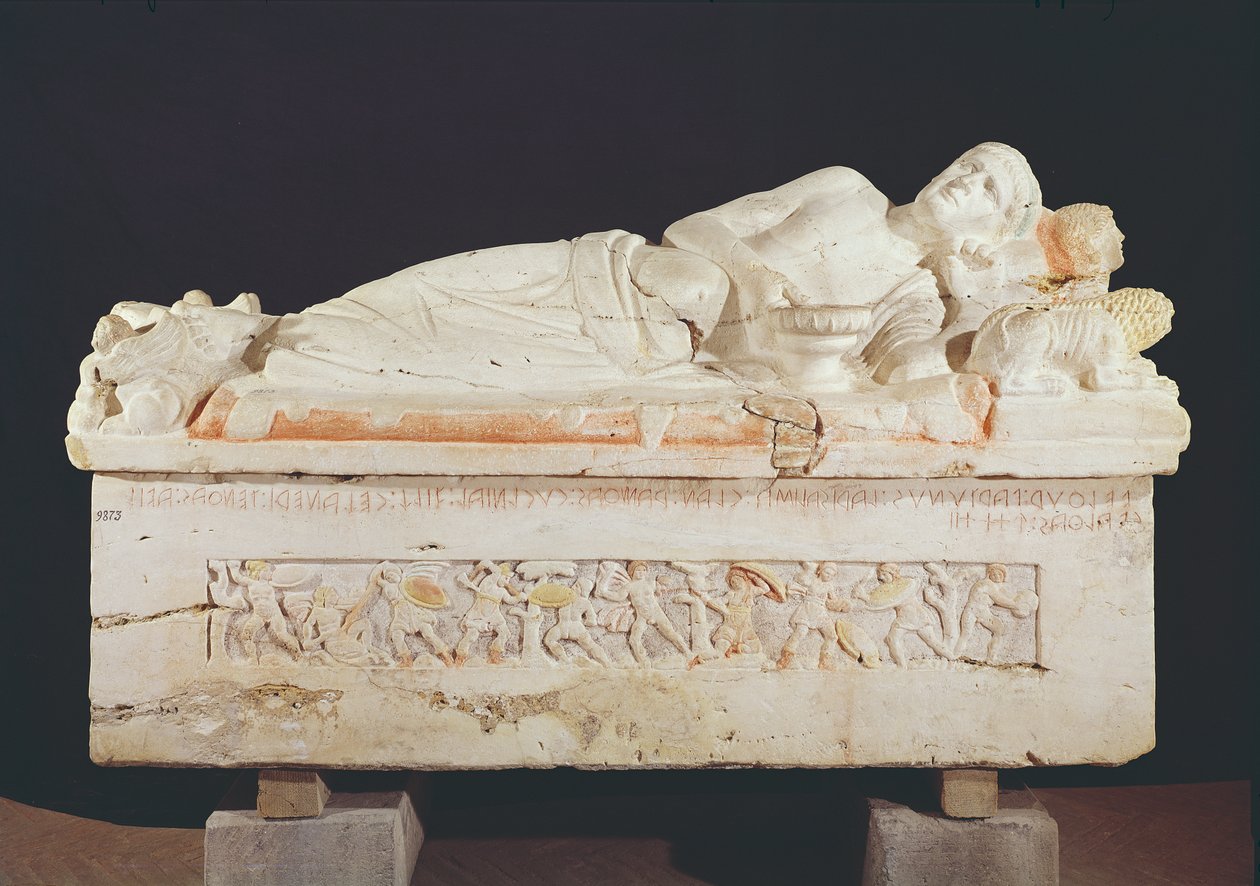 Sarcófago de Velthur Partunus, século VIII aC (terracota) de Etruscan