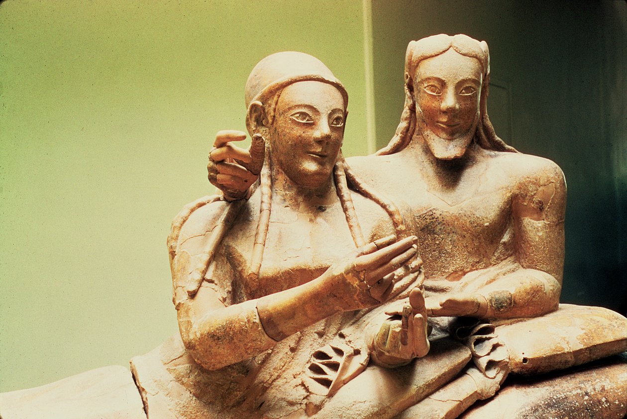 Sarcófago dos esposos, de Cerveteri (detalhe) de Etruscan