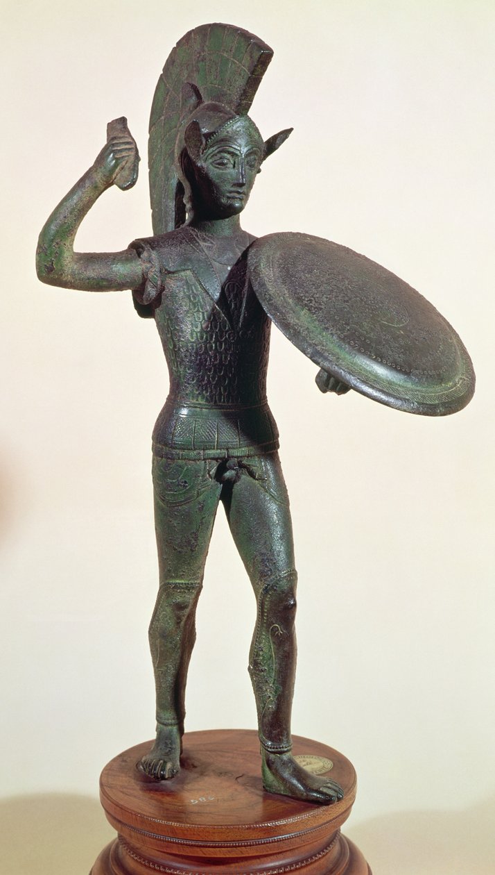 O deus Marte ou um guerreiro (bronze) de Etruscan