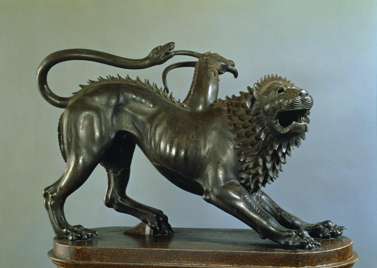 A Quimera Ferida de Bellerophon (bronze) (para detalhes ver 104199) de Etruscan