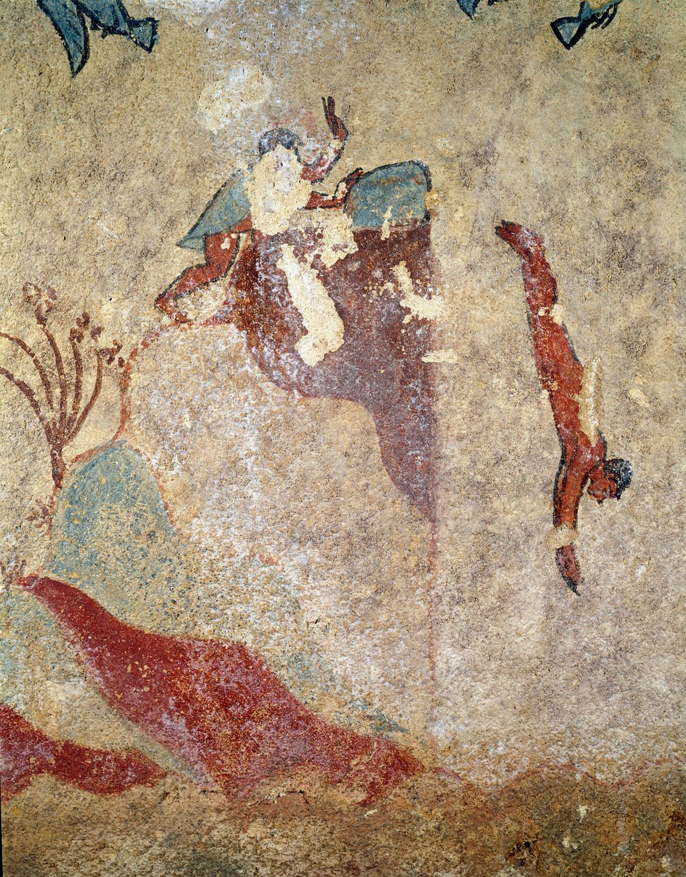 Um mergulhador. (Detalhe do fresco, 520-510 a.C.) de Etruscan