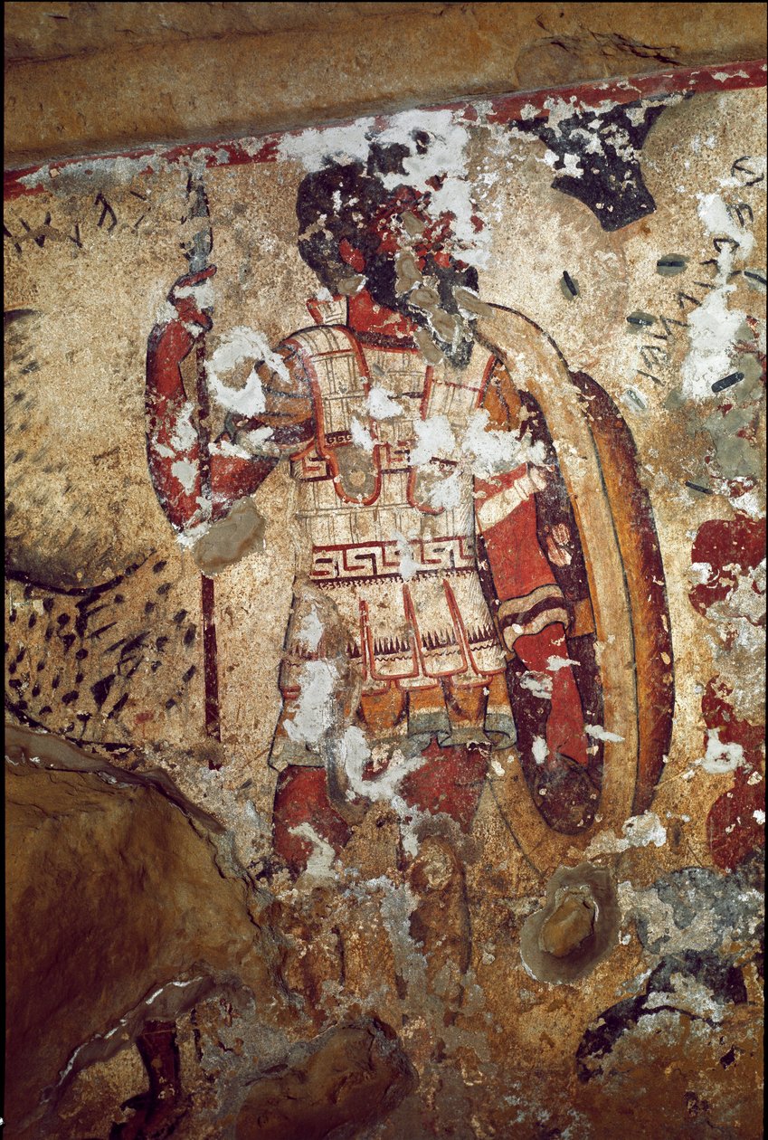 Um guerreiro (Fresco, 4º AC) de Etruscan