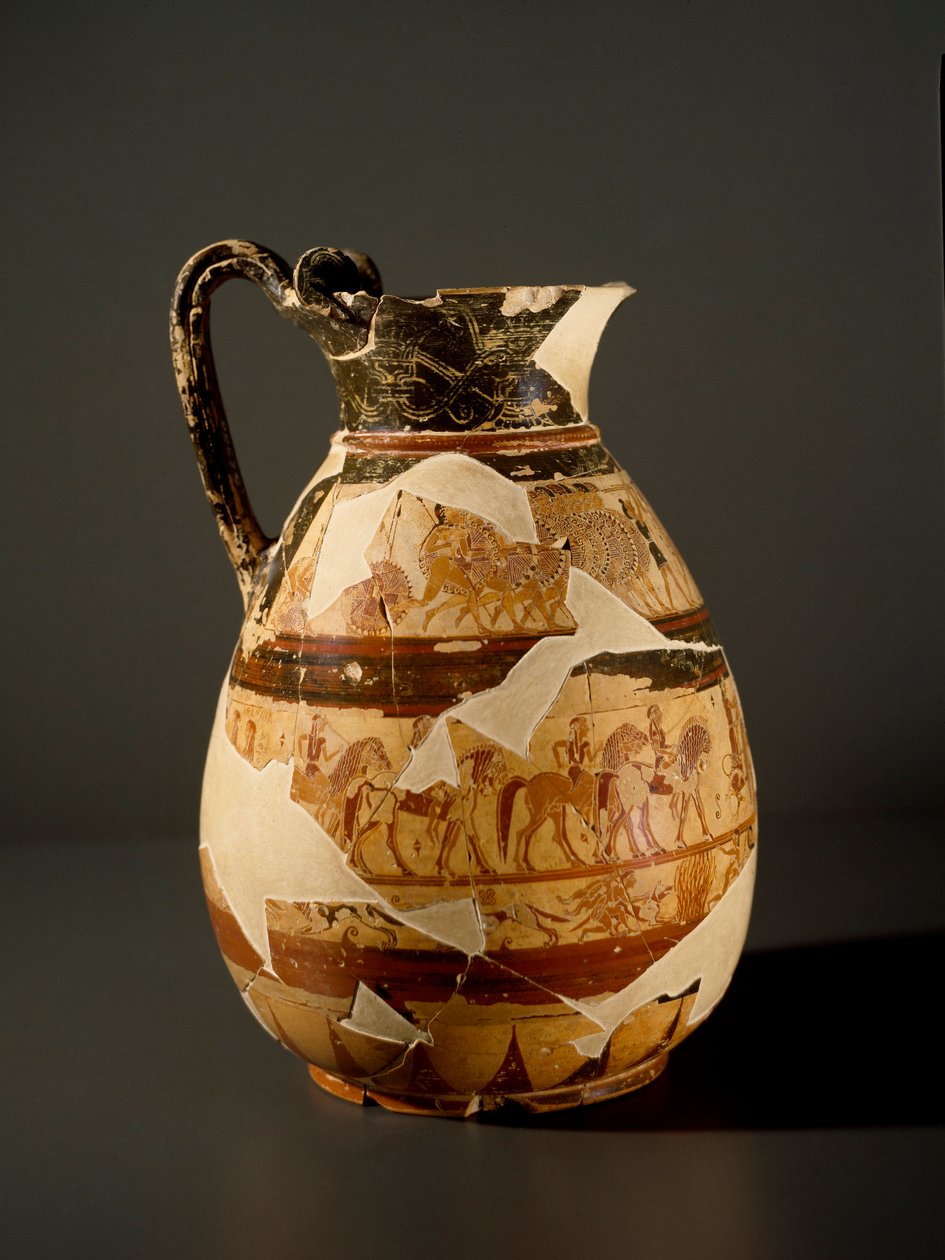 Antiquite etrusca: olpe em argila de Etruscan