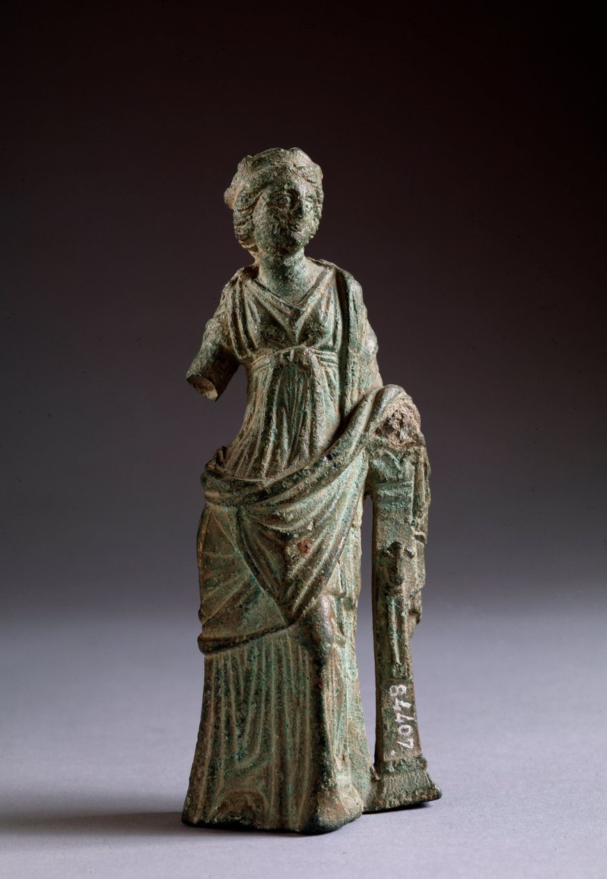 Civilização etrusca: “” figura do oferente ”” escultura em bronze, de Montalcino, Itália, século 2 aC, Dim 18 cm de Etruscan