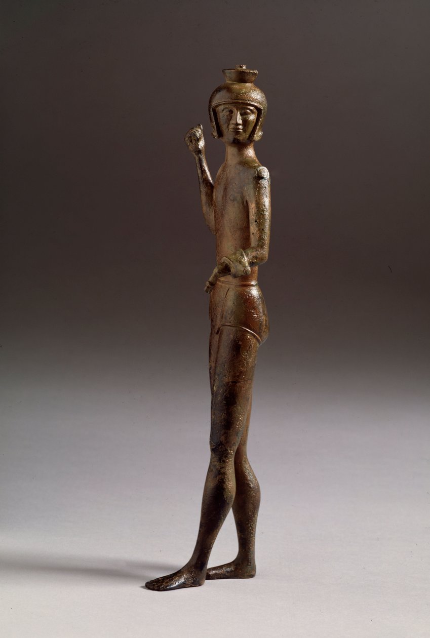 Civilização etrusca: estatueta de guerreiro em bronze de Etruscan