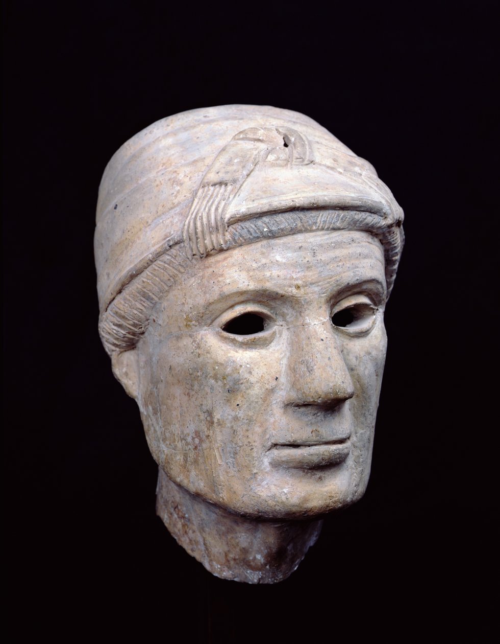 Cabeça de uma mulher idosa, de Cerveteri (barro) de Etruscan